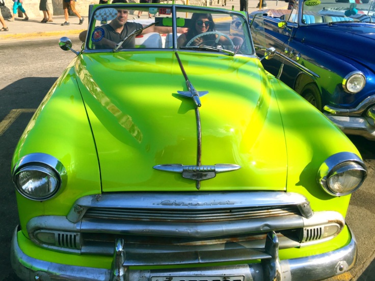 Enjoying our ride in a Classic Car - Havana Cuba